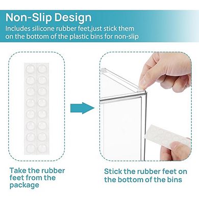2-Pack Clear Stackable Storage Drawers, Plastic Multi-Purpose Organizer