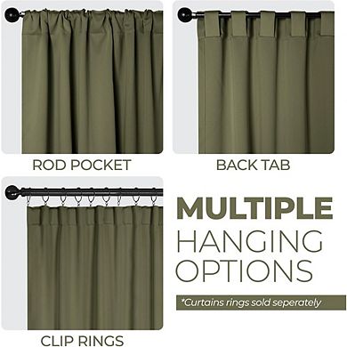Blackout Curtains, Thermal Insulated Room Darkening Back Tab Panels
