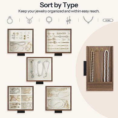 Wooden Jewelry Box with Side Transparent Window