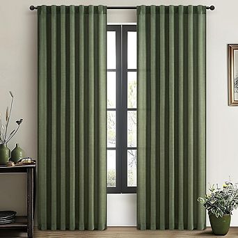 Linen Curtains 2 Panels, Light Filtering, Semi-Sheer Drapes
