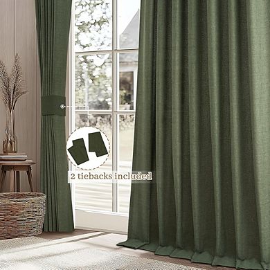 Linen Curtains 2 Panels, Light Filtering, Semi-Sheer Drapes