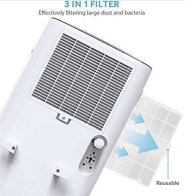 25 pt. Quiet Dehumidifier in. White with with Bucket for Home, Basement, with Auto Defrost