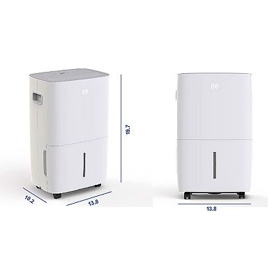 25 pt. Quiet Dehumidifier in. White with with Bucket for Home, Basement, with Auto Defrost