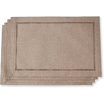 Linen Placemats Set of 4, Farmhouse Style Decorative Table Mats