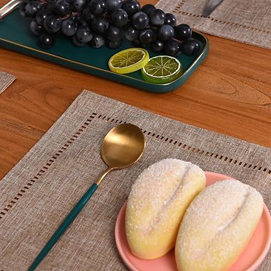Linen Placemats Set of 4, Farmhouse Style Decorative Table Mats