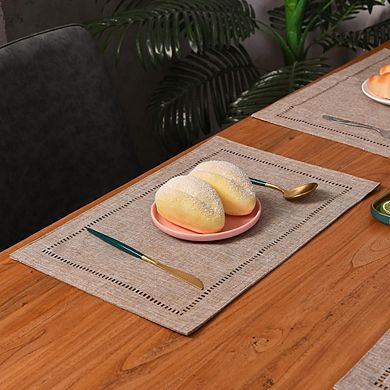 Linen Placemats Set of 4, Farmhouse Style Decorative Table Mats