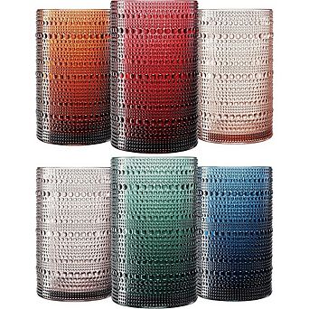6 pc Highball Glass Set Shatterproof, BPA-Free Acrylic Drinkware