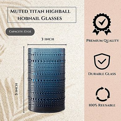 6-Piece Highball Glass Set Shatterproof, BPA-Free Acrylic Drinkware