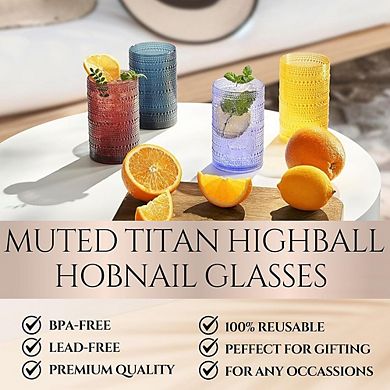 6-Piece Highball Glass Set Shatterproof, BPA-Free Acrylic Drinkware