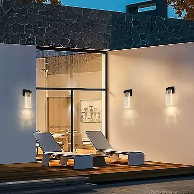 Outdoor Waterproof LED Crystal Wall Lamp 2 Pack