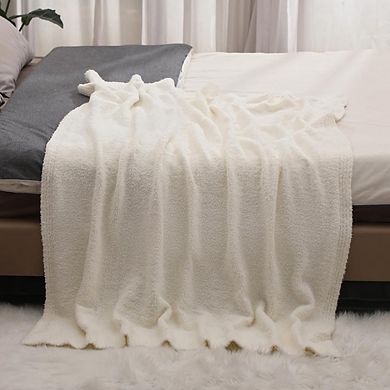 Super Soft Fluffy Throw Blanket, Lightweight Cozy All-Season Blanket
