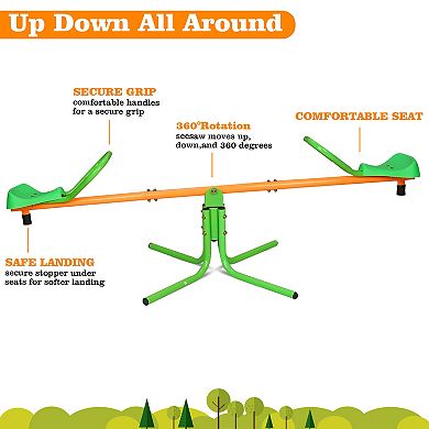 Loheer Spinning Seesaw,360 Degree Rotation, for Backyard Play