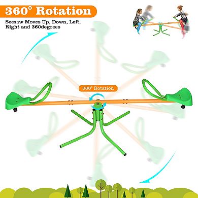 Loheer Spinning Seesaw,360 Degree Rotation, for Backyard Play