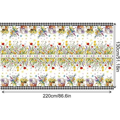 Floral Plastic Tablecloth Set Disposable Waterproof Party Table Cover