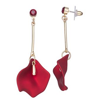 Emberly Gold Tone Petal Drop Earrings