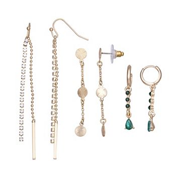 Emberly Gold Tone Dangle Earring 3 pc Set
