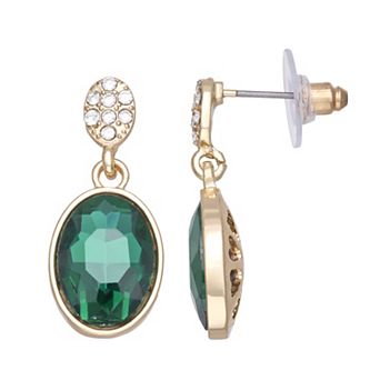 Emberly Gold Tone Gemstone Drop Earrings
