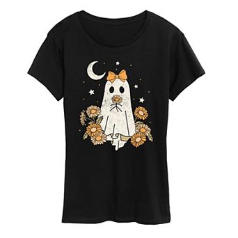 Women's Coquette Ghost Floral Graphic Tee