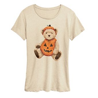 Women's Pumpkin Teddy Bear Graphic Tee