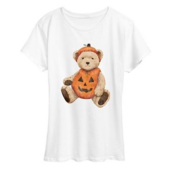 Women's Pumpkin Teddy Bear Graphic Tee