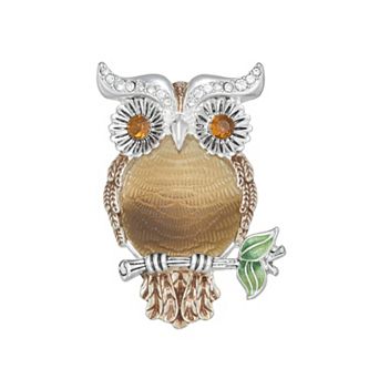 Napier Silver Tone Owl Pin