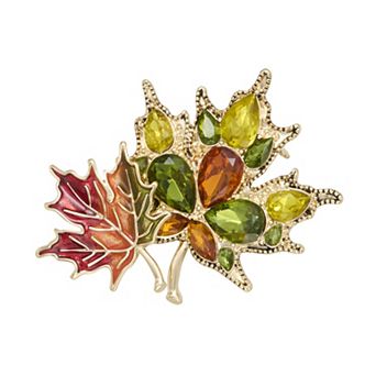 Napier Gold Tone Leaf Pin