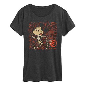 Women's Disney's Mickey Mouse Skeleton Graphic Tee