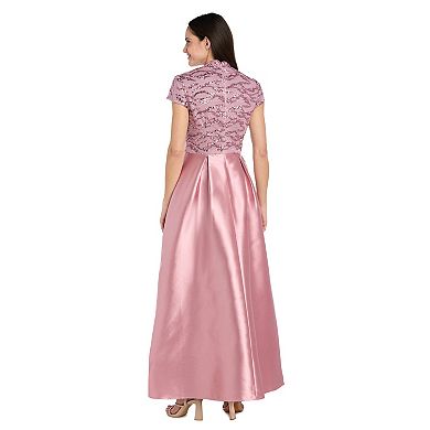 Women's R&M Richards Embroidered Mesh Side Cascade Evening Gown