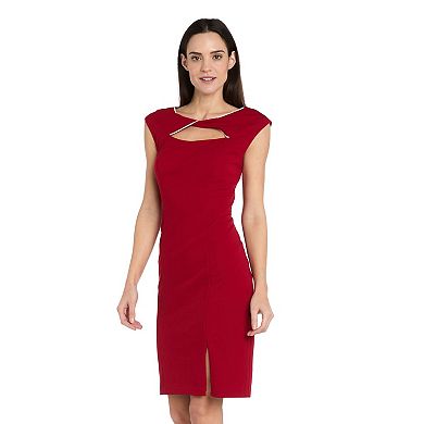 Women's R&M Richards Rhinestone Twist Front Sheath Dress