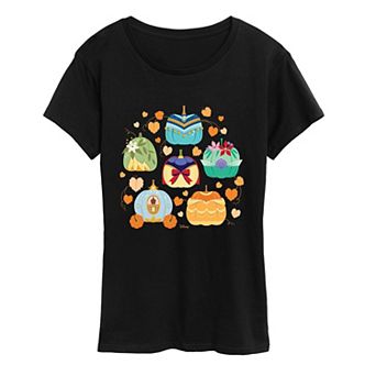 Women's Disney Princess Halloween Pumpkin Grid Graphic Tee