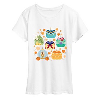 Women's Disney Princess Halloween Pumpkin Grid Graphic Tee