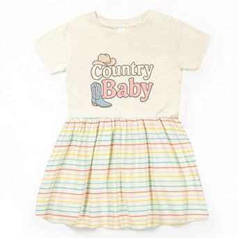 Country Baby Outline Pastel - Toddler Graphic Dress