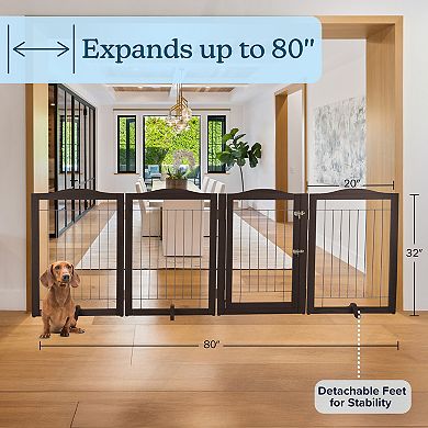 PetMaker 4-Panel Pet Gate with Door