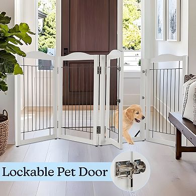 PetMaker 4-Panel Pet Gate with Door