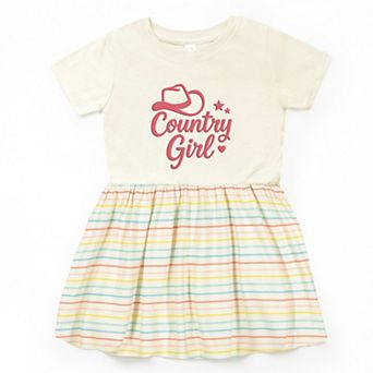Country Girl Hat Puff Print - Toddler Graphic Dress