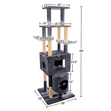 PetMaker 8-Tier Cat Tower with 2 Cat Houses