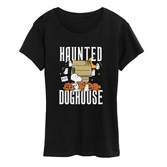 Women's Peanuts Snoopy Haunted Doghouse Graphic Tee