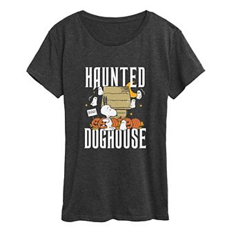 Women's Peanuts Snoopy Haunted Doghouse Graphic Tee