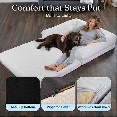 PetMaker Rectangular Pet Bed with Bolsters