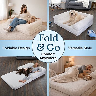 PetMaker Rectangular Pet Bed with Bolsters
