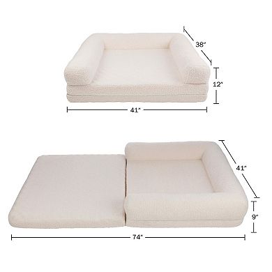 PetMaker Rectangular Pet Bed with Bolsters