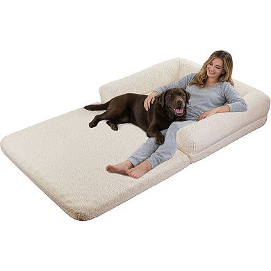 PetMaker Rectangular Pet Bed with Bolsters