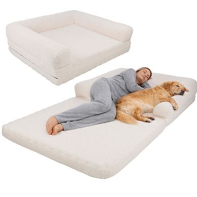 PetMaker Rectangular Pet Bed with Bolsters