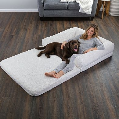 PetMaker Rectangular Pet Bed with Bolsters