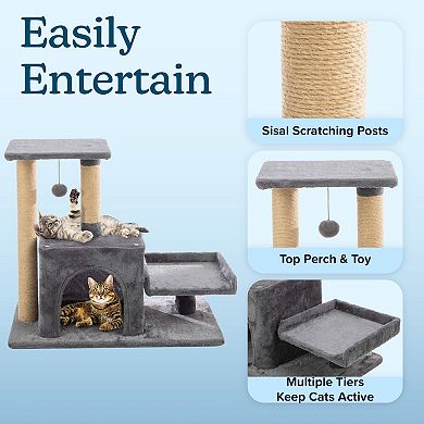 PetMaker Multi-Level Cat Tree with Scratching Post & Play Area