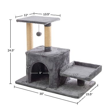 PetMaker Multi-Level Cat Tree with Scratching Post & Play Area