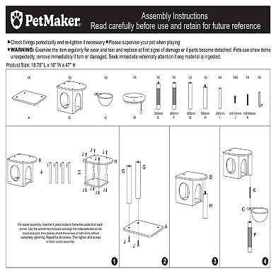 PetMaker 47-inch Multi-Tier Cat Tree Tower