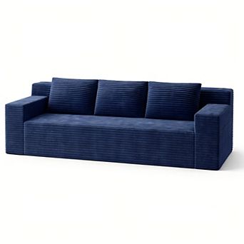Lufeiya Modular L Shaped Floor Sectional Sofa Set, Corduroy Upholstery, No Assembly Couch in a Box