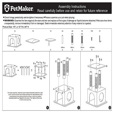 PetMaker 44-inch Multi-Tier Cat Tree Tower