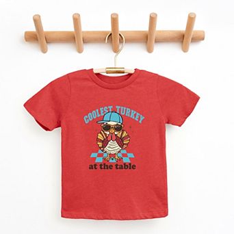 Coolest Turkey At The Table - Youth Short Sleeve Graphic T-Shirt